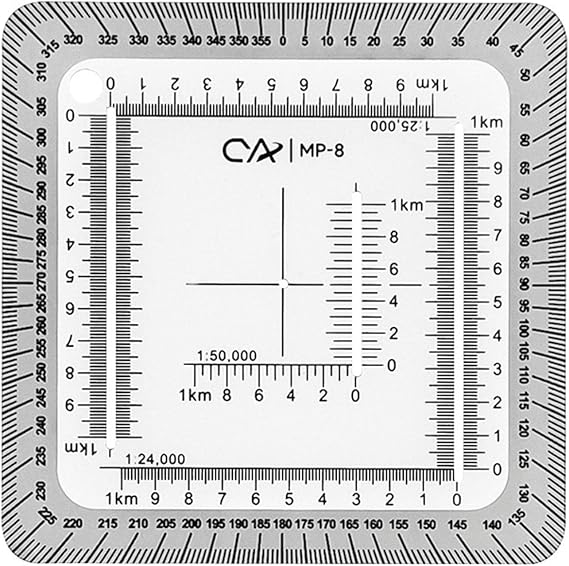 Pocket Grid Accurate Acrylic 1:24000 1:25000 1:50000 School Map Reading Maptool Learning for Utm, USNG, Mgrs Coordinates Working Map Reading