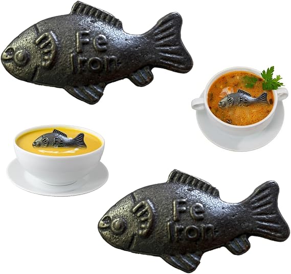 2-Pack Reusable Iron Fish for Cooking, Natural Iron Fish for Iron Deficiency, Safe Iron Supplement Tool for Vegans, Pregnant Women & Kids