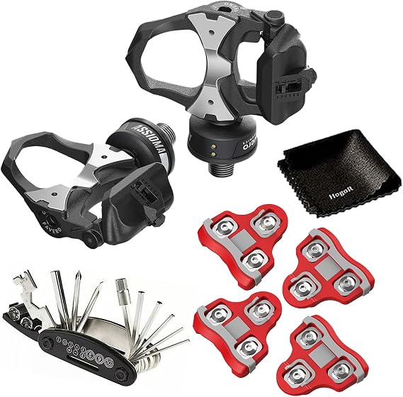 Favero Assioma DUO Upgraded Double-Sided Power Waterproof Meter Pedals with Extra Cleats Bundle with HogoR Cleaning Cloth + Multi Tool Screwdriver