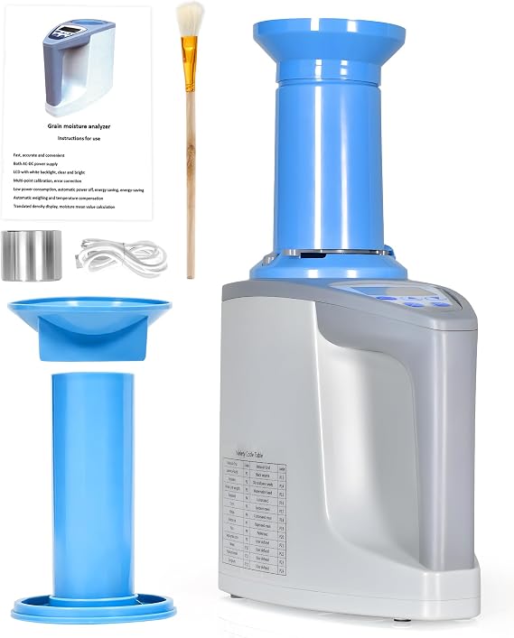 Digital Grain Moisture Meter for Wheat, Corn, Rice for 24 Kinds of Grains | Accurate moisture testing for Quick Reading with LCD display, Multi-point calibration & error correction for agricultural use