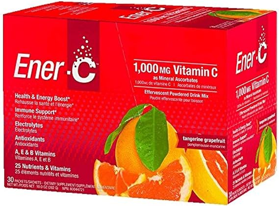 Ener-C Multivitamin Drink Mix - Tangerine & Grapefruit, 30 Count | Vitamin Packets for Water, Vitamin Drink Mix, Hydration Liquid Mix, Immune Booster for Adults, Healthy Energy