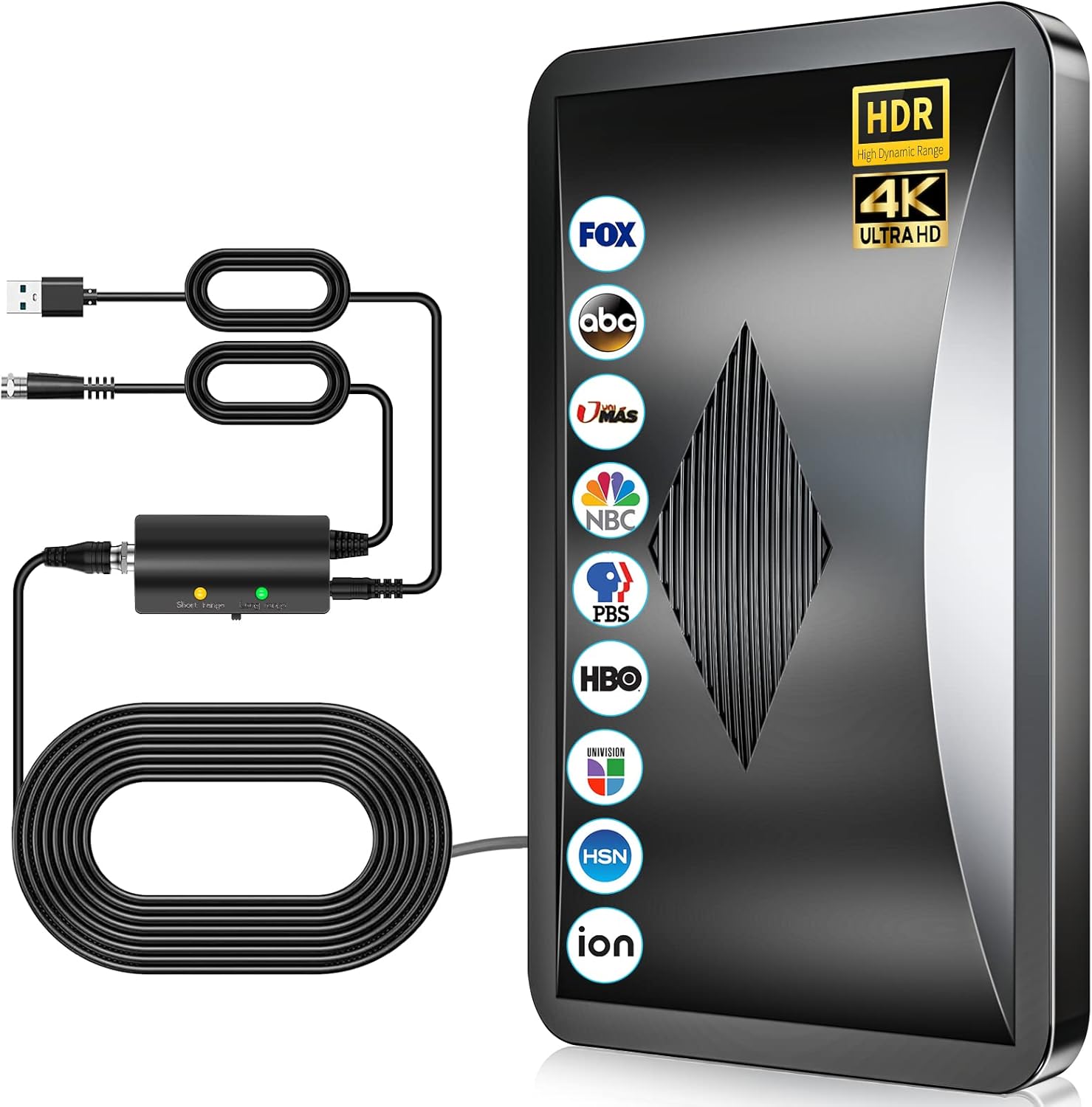 2025 Upgraded TV Antenna Up 2200 Miles Range, Digital Best Antenna for Smart Tv IndoorOutdoor 4k Local Channels, Amplified HDTV Antenna Long Range with Amplifier Signal BoosterThick Coaxial Cable