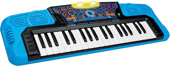 Winfun Cool Kidz Keyboard with 37 Keys, Flashing Lights, 5 Instruments, Drum Sounds, Dance Rhythms, Demo Songs, Record & Playback Interactive Musical Toy for Kids Creativity and Learning Fun