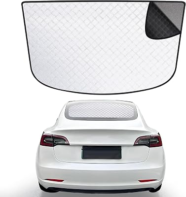 XCBYT Car Rear Window Sunshade for Tesla Model 3, Sun UV Rays Protection for Back Window, Sunlight Shield Blocker Mesh Cover for Rear Facing Seats, Car Sun Shade for Baby, Pets, Children