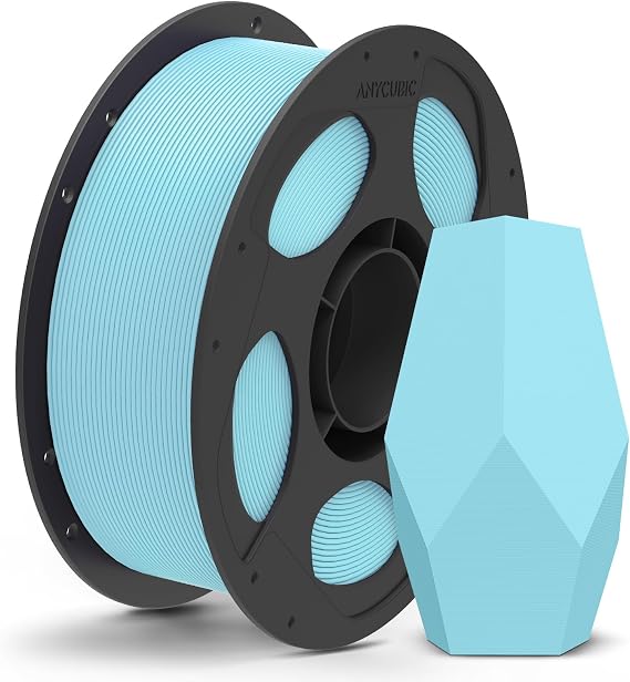 ANYCUBIC Matte PLA Filament 1.75mm, 3D Printing PLA Filament 1.75mm Dimensional Accuracy +/- 0.02mm, 1KG Reusable Spool (2.2 lbs), Matte Ice Blue