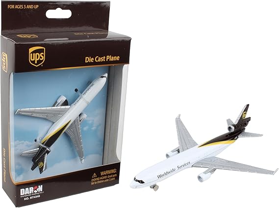 Daron Toy Airplane UPS MD-11 Die-Cast Metal Model Airplane Toy with Plastic Parts for Kids Ages 3+