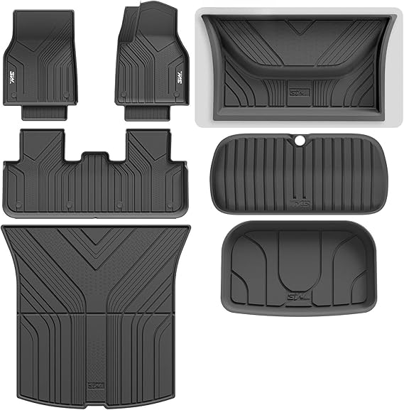 3W [RHD] 7Pcs Floor Mats and Boot Liner Custom Fit for Tesla Model Y Juniper Premium Performance 2025 2026 (Not for Standard), Thorex™ All Weather Dog Friendly Full Coverage Car liners & Trunk Mats