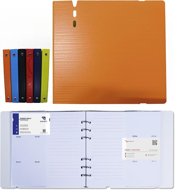 Business Card Holder Organizer, Can be Noted as a Business Card Book Binder Management Book with 168 Card Slots (Orange)