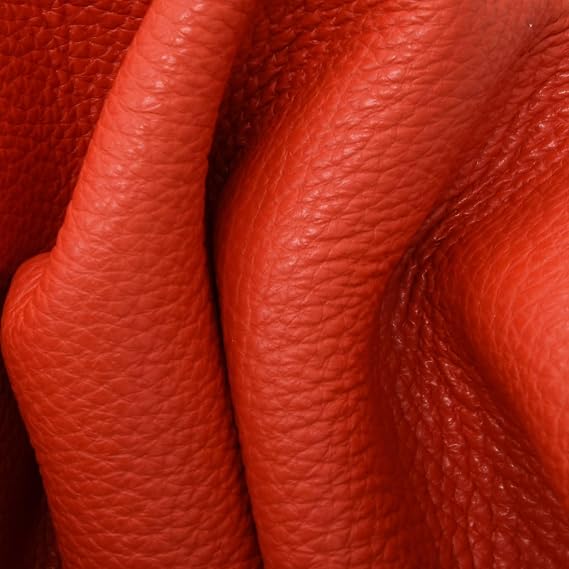 The Leather Guy - Big Apple Red - Tried N True 4" x 6" Pre-Cut Genuine Cowhide, 3-4oz (1.2-1.6mm) Thickness Fashion Leather for Crafting Wallets, Purses, and Bags
