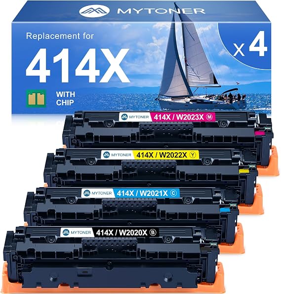 414X Toner Cartridges 4 Pack for HP 414X 414A MFP M479fdw M454dw (BCMY) | Compatible for HP Color LaserJet Pro MFP M479fdw M479fdn M479dw M454dw M454dn M479 Printer Ink W2020A W2020X High Yield