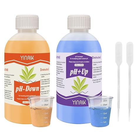 YINMIK General Hydroponic pH Up Down Liquid, pH Control kit Adjust pH Level