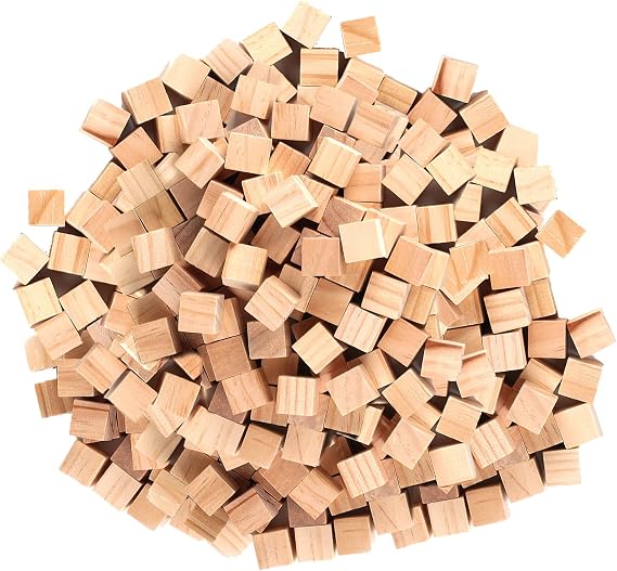 500 Pcs Small Wooden Cubes Wooden Blocks for CraftsWood Blocks | 10mm/0.39 Inch Unfinished Square Wood Cubes, Natural Solid Wood Square Block for Carving Puzzle Making DIY ProjectsDecoration