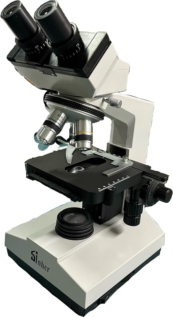 Sinher XSZ-107BN Laboratory Equipment namely cupels Biomicroscopes Biological microscopes Biological microscopes LED microscopes Microscopes and Their Parts, White
