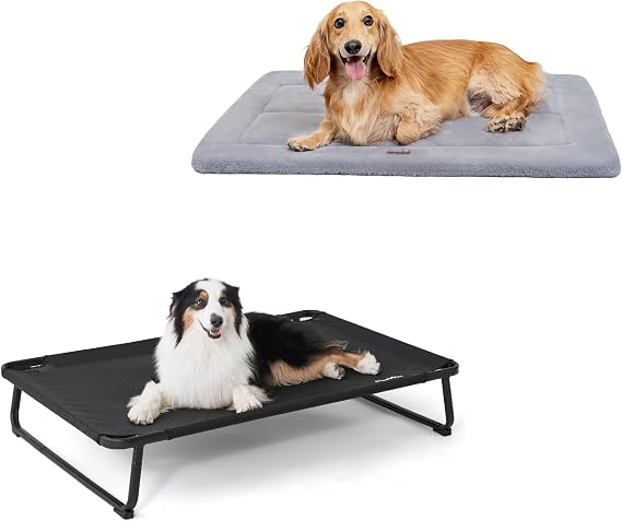 Made4Pets Outdoor Elevated Dog Bed 42"x28", Dog Crate Pad Bed for Medium Large Dogs 35"x23", Indoor & Outdoor Use