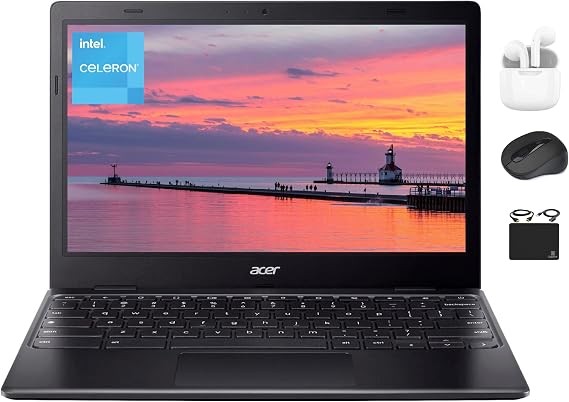acer 311 Chromebook 2025 Flagship Slim Light Laptop, 11.6" HD Display, Dual-Core Intel N4500 Processor (Upto 2.80GHz), 4GB RAM, 64GB eMMC, Wi-Fi 5, Webcam 8+ Hrs Battery, Chrome OS +HubxcelAccessory