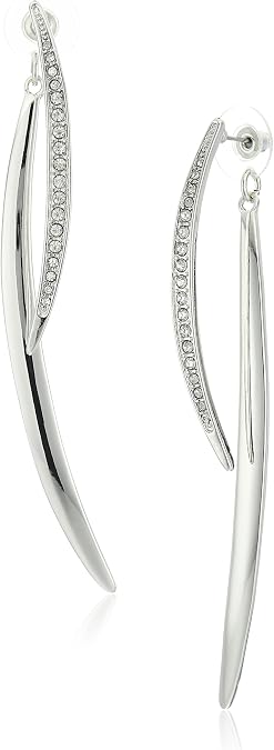 GUESS "Basic" Curved Stick Front/Back Linear Drop Earrings