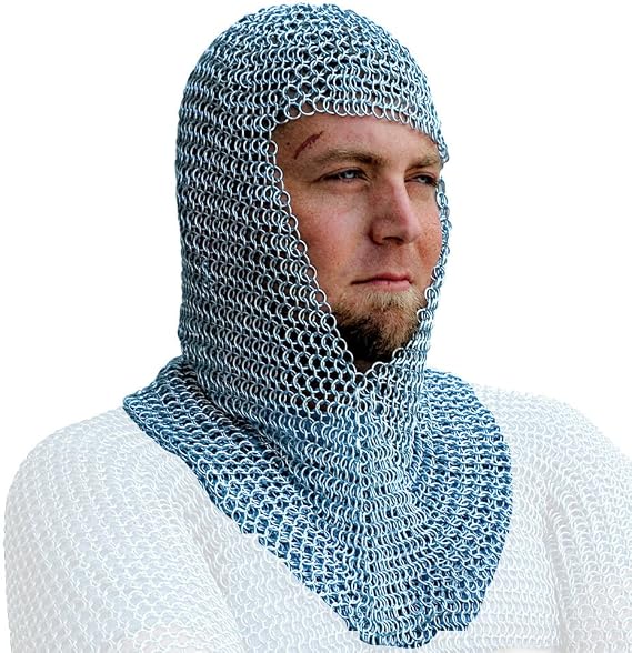 Brand Chainmail Hood Coif Butted Mild Steel Renaissance Costume