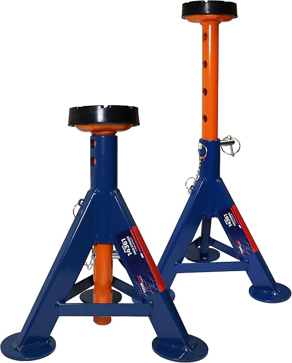AME INTL 14361 4-Ton Heavy-Duty Flat Top Jack Stands (Pair) Safety Support for Trucks, SUVs, and Vans
