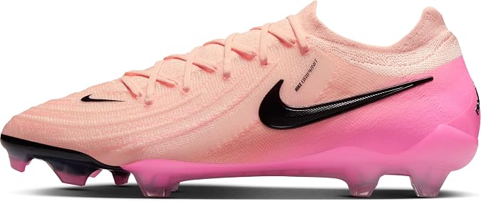 Nike Phantom GX 2 Elite FG Low-Top Soccer Cleats (FJ2559-800, Crimson Tint/Pink Blast/Black) Size 12