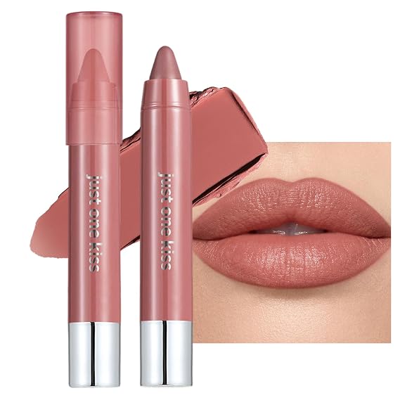 Rose Brown Nude Cream Lipstick Lip Crayon, Hydrating Lipstick for Women, Smooth Natural Color Tinted Lip Balm & Lip Crayon Liner in One, Buildable Color with Soft Finish, 03
