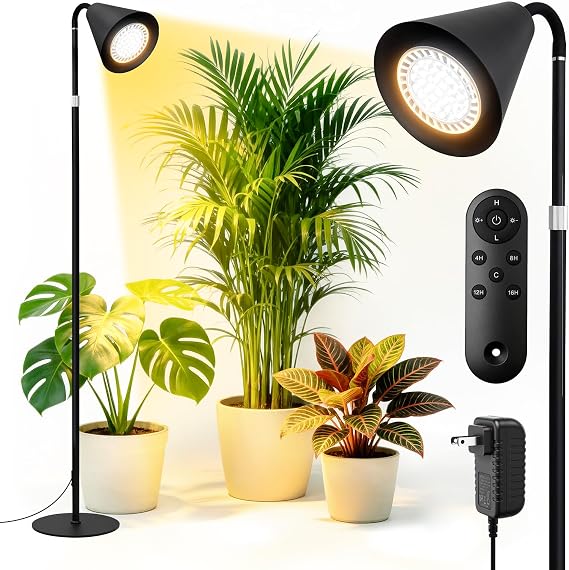 Grow Lights Indoor Plants, 20W Full Spectrum, 63in Adjustable Height Stand