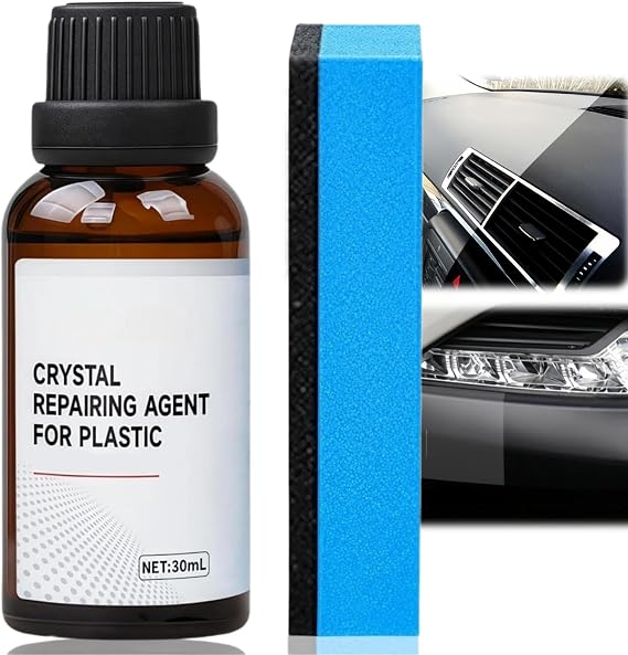 30ml Back to Black Trim Restorer with Sponge - Car Plastic Restorer Black, Back to Bla/ck Plastic Restorers for Car, Crystal Coating Plastics Restoration - Plastics Renovator, Prevents Drying Aging