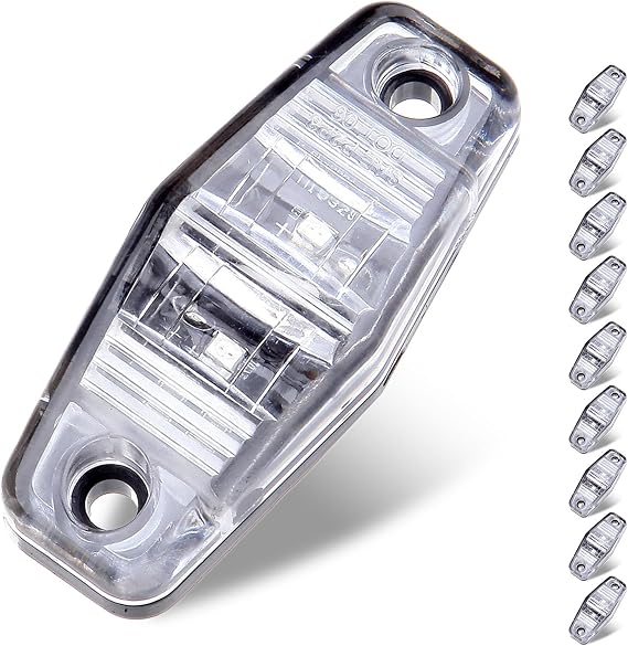10x Clear 2.5" 2 LED Truck Trailer Light Side Fender Marker Lights | Clear Len|Red Light|Clearance Side Marker Light| Universal Mount Marker Trailer Lights |Surface Mount |Waterproof