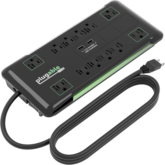 Plugable 12 Outlet Power Strip 4320 Joules Surge Protection