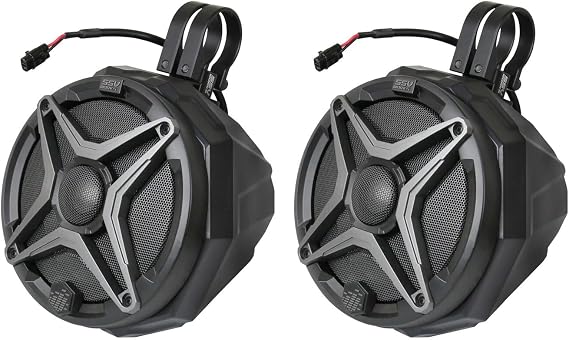 SSV Works 180-US2-C65 Universal 6.5in. Cage-Mount Speaker Pods for ATVs/UTVS and Other Off Road Vehicles (US2-C65A SSV Works Loaded w/ 2.00" Clamps)