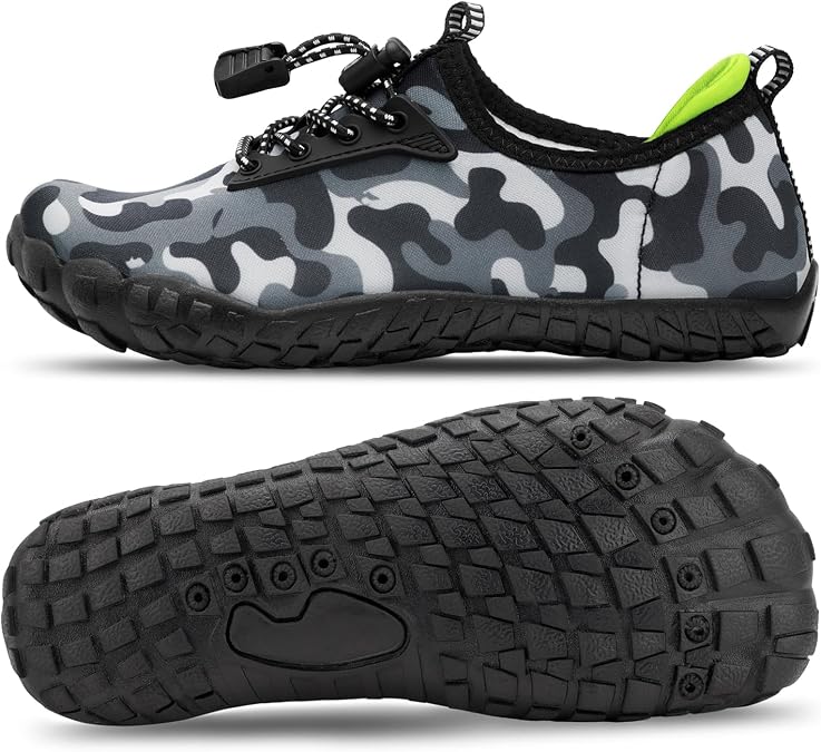 ATHMILE Kids Water Shoes Boys Girls Quick Dry Waterpark Barefoot Beach Sports Swim Pool Summer Shoes(Toddler/Little Kid/Big Kid)