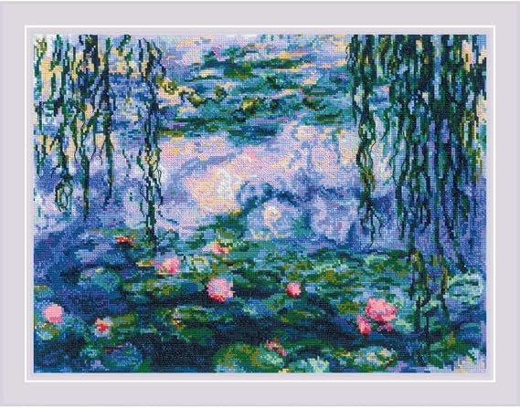 RIOLIS 2034 Water Lilies After C. Monet Cross Stitch Kit 15.75 x 11.75 in