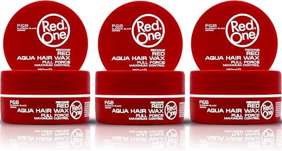RedOne Hair Styling Aqua Wax Red 3x 150 ml | Edge Control | Hair Gel Wax | Ultra Hold | Strawberry Scent | Men & Women Hair Wax | Maximum Control 3 PCS