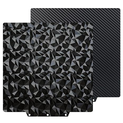 PEO+PET Build Plate for Adventurer AD5X/5M/5M Pro, Smooth Diamond+Carbon Fiber Spring Steel Flexible Platform for Neptune 3 Pro/4, Kobra, Ender 3/3 Pro/3S1/3 v2, CR 20/CR 20 Pro, Ender 5/5 Pro