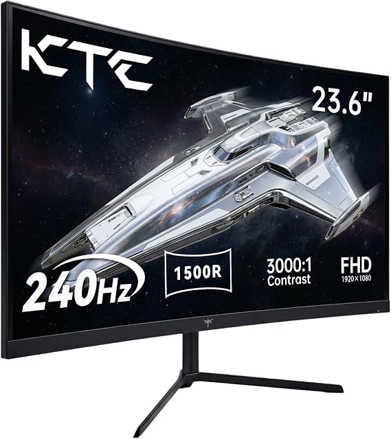 KTC 24 Inch Curved 240Hz Gaming Monitor, FHD 1500R Curve, 3000:1, H24S17P