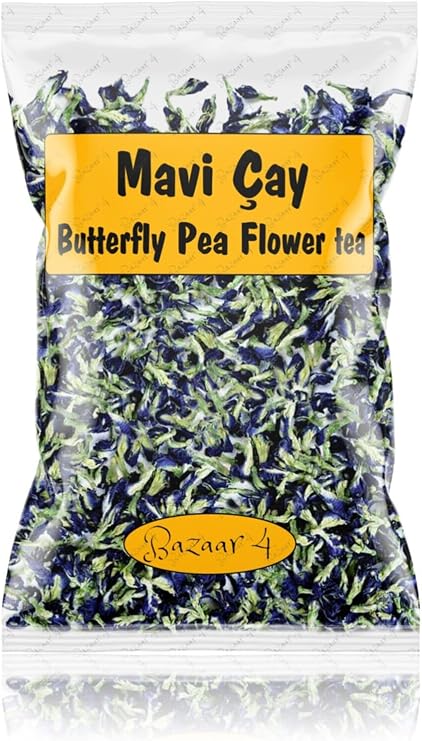 Bazaar 4 Mavi Çay ( Butterfly Pea Flower Tea ) Mavi Kelebek Sarmaşığı Çayı 70 Gr