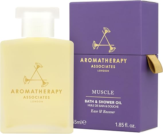 Aromatherapy Associates Bath and Shower Oil, Luxury Spa, Natural Bath, Bath Oil, Vegan, Cruelty Free, Environment Friendly (De-Stress Muscle Bath and Shower Oil 55ml)