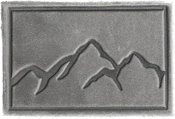 Mountain Range Leather Patches with Optional Hook Side Fastener Added, 100% Full Grain Leather, Rectangle, 3" x 2" (Rustic Gray, Patch Only)