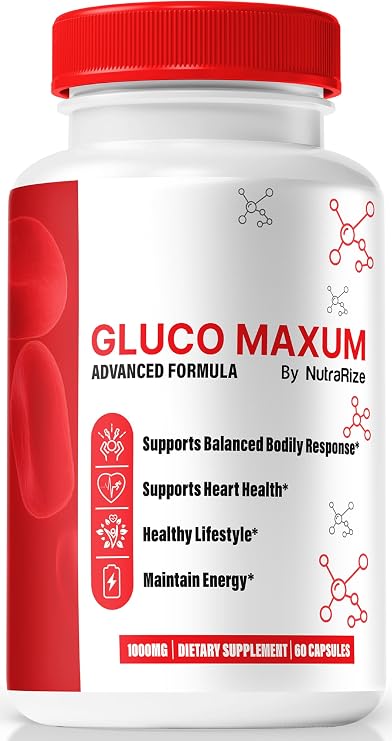 NutraRize Gluco Maxum Capsules, Official GlucoMaxum Pills, Premium Formula to Support Healthy Levels, Balance and Overall Well-Being Naturally, Gluco Maxum Plus Detox Pastillas Review (60 Capsules)