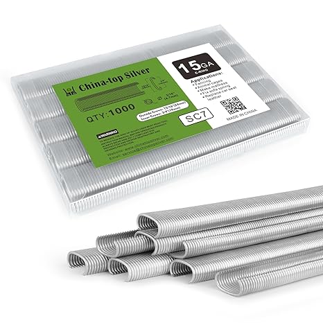 CTS SC7/C24 15 Gauge 3/4 Crown Galvanized Hog Rings 1000PCS, C-Ring Staples for Hog Ring Gun, Hog Ring Staples for Cage Building, Wire Fencing, Upholstery, Fastening
