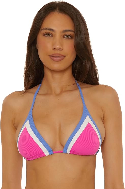 Becca Women's Coast Line Triangle Bikini Top, Adjustable, Tie Back, Swimwear Separates for Women