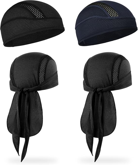 MELASA Cooling Skull Cap Helmet Liner, and Mesh Do Rags Skull Cap for Men Women Running Cycling Motorcycle
