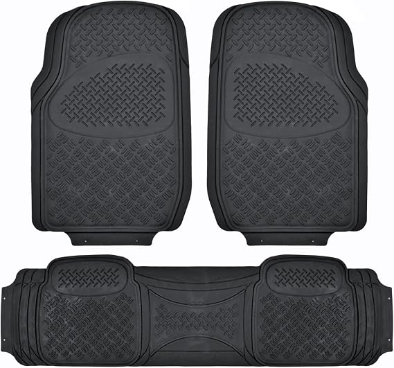BDK Auto MT-713-BK: PVC Mat 3Pc/Diamond Black