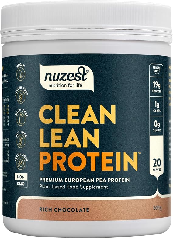Nuzest Clean Lean Protein, Vegan Pea Protein Powder, Rich Chocolate, 500g