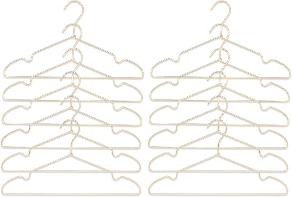 Ocean Home Textile 12'li Altın Renk Metal Giysi Askısı 22 x 41 x 0.4 cm