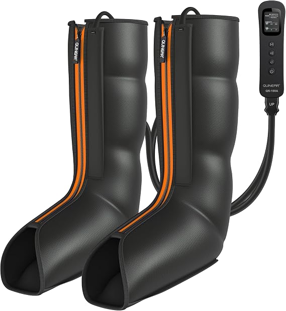 QUINEAR Leg Compression Massager, Calf Massager for Circulation and Pain Relief with 3 Modes and 3 Intensities,Compression Boots for Leg (no Heat)