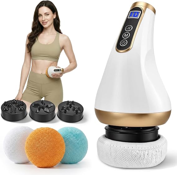 Body Sculpting Machine, Cellulite Remover & Lymphatic Drainage Massager with 10 Intensity & 12 Modes, Cordless Electric for Belly Waist Arms Legs Buttocks for Home Gym & Spa