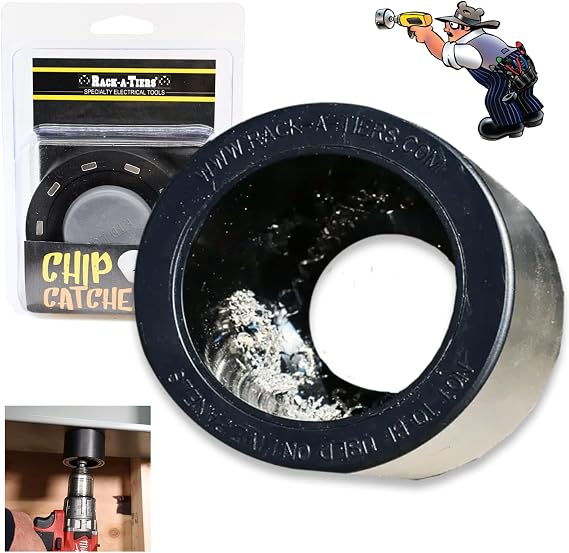 Rack-A-Tiers Chip Catcher - Magnetic Metal Drill Chip Collector, Metal Shavings Catcher, Metal Drill Shaving Catcher for Electrical Panels, Electrician Job Site Cleanup (84100)