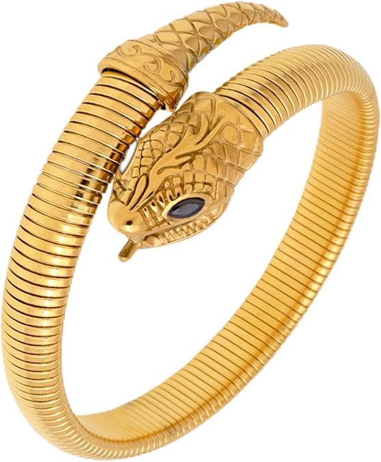Snake Bangle Open Cuff Bracelet for Women