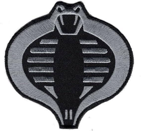 Silver Subdued Cobra Embroidered Iron ON Patch (MTC2)