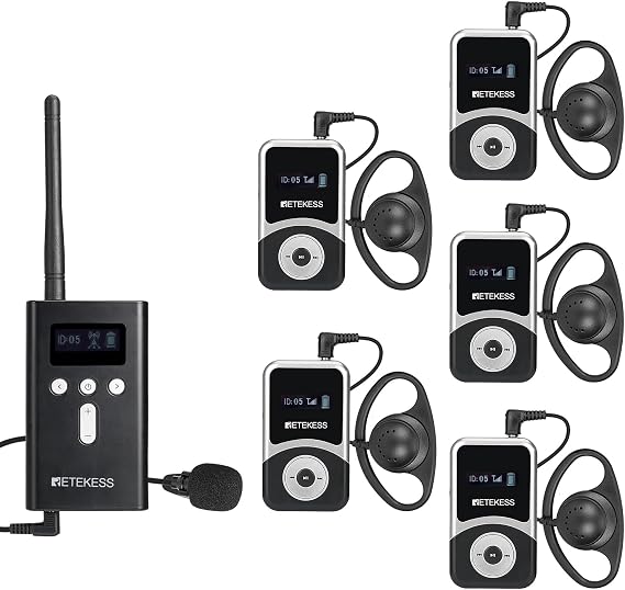 Retekess T130S Tour Guide System, Hearing Assistance Devices(1TX 5RX)